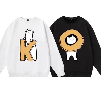 High-grade oversize Men's and Women's Top Special Couple Clothing Autumn and Winter fleece-lined Round Neck Sweat Fashion Brand Class Clothes