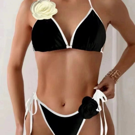 2024 European and American New Bikini Split Drawstring Strap Swimsuit Swimsuit Sexy bikini Xingcheng in stock Cross-border