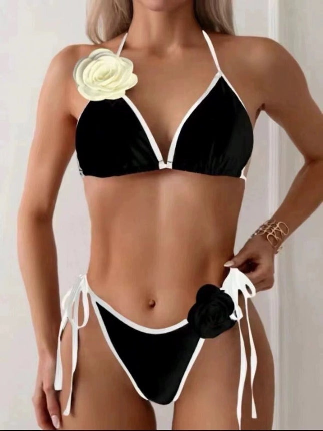 2024 European and American New Bikini Split Drawstring Strap Swimsuit Swimsuit Sexy bikini Xingcheng in stock Cross-border