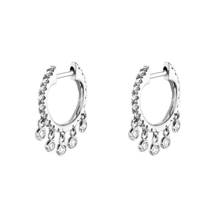 European and American French Style Light Luxury Ins Style Fashion Micro-inlaid Colorful Zircon Earrings Women's Distinctive All-match Fashionable Ear Ring Earrings