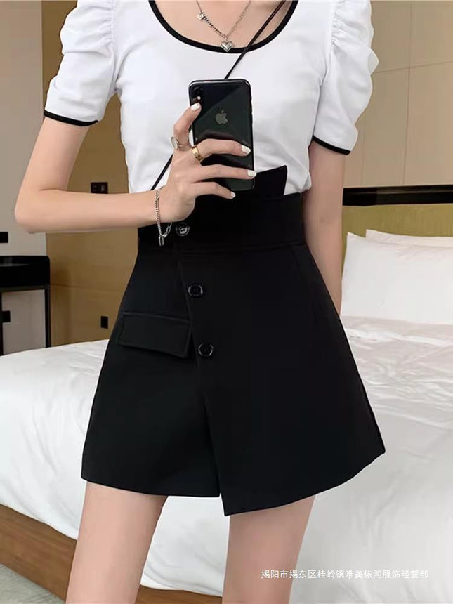 Short Skirt Elegant 2024 Design Sense Women's Hip Spring Half A- Shaped Slim New Arrival Skirt Irregular Hip Cover Pants