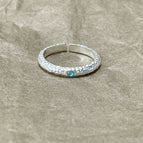 Brushed aquamarine ring