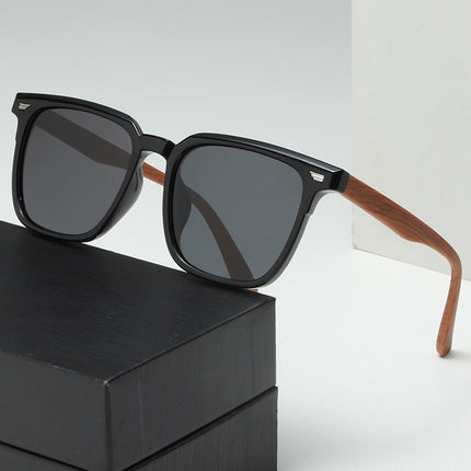 Internet famous fashion rice nail sunglasses polarizing glasses special sunglasses for driving wood grain leg sunglasses women's UV protection