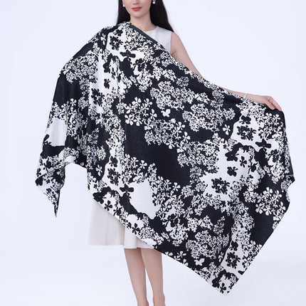 high quality jacquard satin scarf with foreign style shawl women send mother send elders autumn and winter scarf new 2024