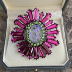 Purple Crystal Brooch