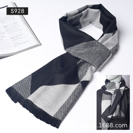 New Plaid Scarf for Men in Autumn and Winter, New Korean Version for Boyfriend, Plaid Scarf, Shawl, Male and Female Students, Couple to Keep Warm