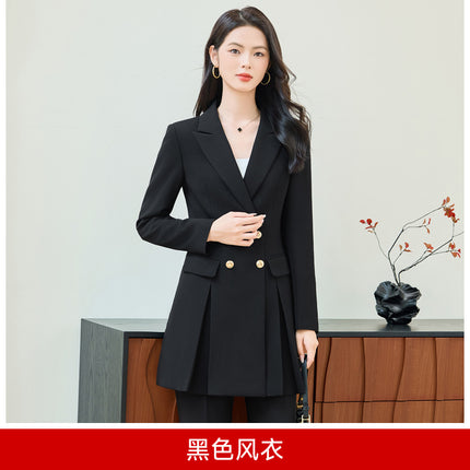 Cross-Border Autumn and Winter New Long-Style Suits, Professional Attire for Women, Mid-Length Fashionable Design, High-End Suit Sets