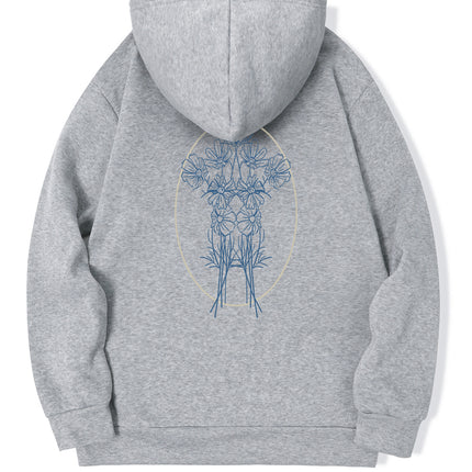 Fashion Joker Hoodie Back Leaf Plant Print