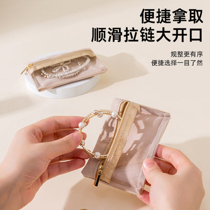 Mini Jewelry Storage Bag, Earrings, Rings, Bracelets, Jewelry Storage and Organization, Transparent Travel Jewelry Coin Zipper Bag