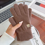 Cute bear embroidery brown