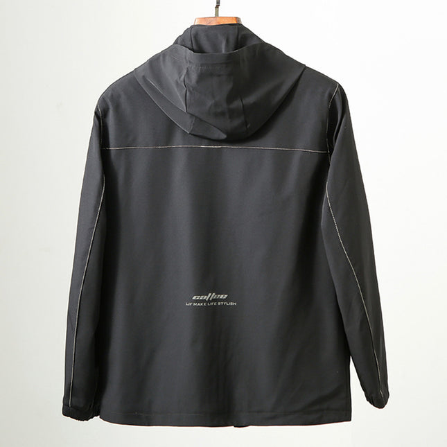 Brand Export Men's Clothing Milk Silk Jacket Men's Autum Removable Hood Casual Versatile Jacket Men's J8206