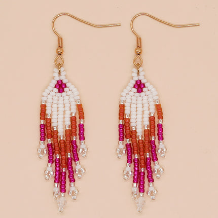 Gradient Long Tassel Earrings Women's European and American Bohemian Style Summer Holiday Girlfriend Gift Earrings Wholesale