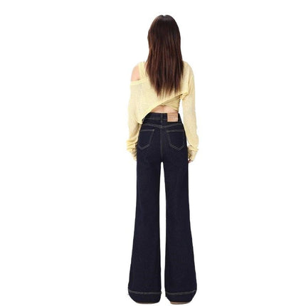 High Waist Micro Lamar Jeans Women's 2025 Trendy All-match New Slim-fit Slimming Loose Simple Trumpet Long Pants