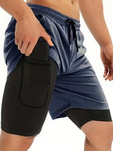 Cross-border European and American Size in stock Fitness Loose Quick-drying Running Ball Sports Mesh Double-layer Fake Two-piece Shorts