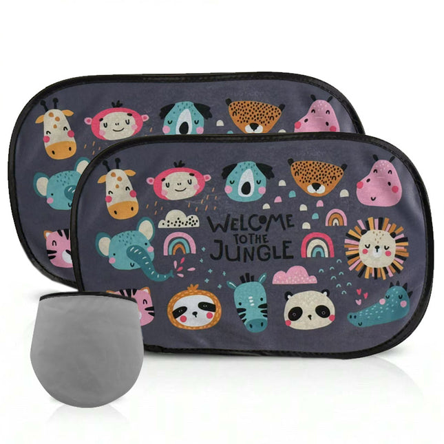 Car Sunshade Cartoon Sun Protection Heat Insulation Sunshade Sunshade Electrostatic Film Side Window Sunshade Car Interior Accessories Summer
