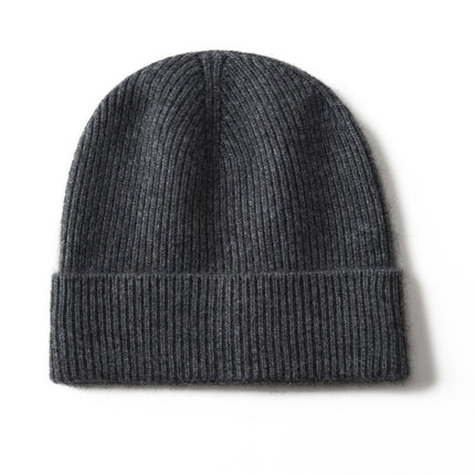 Thickened Cashmere Knit Hat for Men, Solid Color Versatile Beanie, Casual Turban Hat, Outdoor Cycling Cold Hat