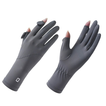 Sunscreen Gloves Long Wrist Touch Screen Thin Wear-resistant Riding Driving Summer Sunscreen Cool-feeling Ice Silk Gloves