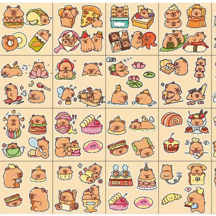 Kapibara Planner Stickers Cartoon Capybara Pet Student DIY Stickers Waterproof Water Bottle Phone Case Adhesive Laser