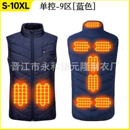 Explosive wholesale multi-zone heating clothing heating vest for men and women warm winter intelligent constant temperature safety electric heating clothing vest