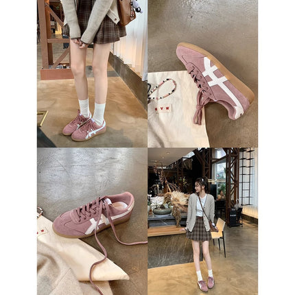 [sheii Su Yinyin] Intellectuals ~ Retro College Style Leather Lace-up Casual sneaker Women's German Training Shoes