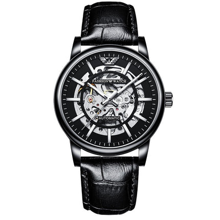 Cross-border Explosions Black Samurai Automatic Hollow Men's Watch Luminous Waterproof Fashion Watch Men's Mechanical Watch Wholesale