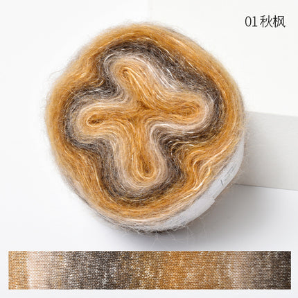 Warm color fancy gradient mohair long segment dyed mohair fine thread crochet sweater silk young mohair wool ball