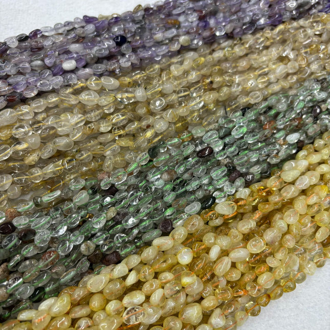 Natural Crystal Loose Beads, Amorphous Straight Hole Gravel, Handmade DIY Beaded Bracelet, Necklace, Jewelry with Beads