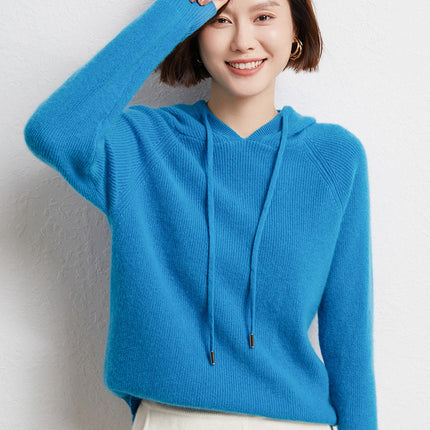 Hooded Knit Sweater for Women 2025 Autumn and Winter New Loose Cable Knit Hooded Sweatshirt Thickened Casual Sweater Base Layer