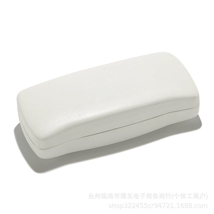 Black and White Iron Box V Glasses Case Imitation Cowhide Metal Sunglasses Case Flip-top Anti-stress Sunglasses Storage Glasses Case