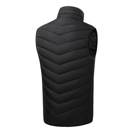 Cross-border dedicated for autumn and winter men's stand collar heating vest electric heating cotton vest intelligent constant temperature heating warm waistcoat