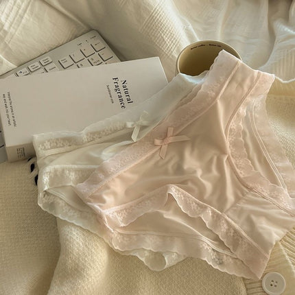 New Cream Girl Underwear Solid Color Seamless Quick-Drying Lace Sexy Ultra-Thin Summer High-End Thin Mask Shorts