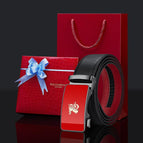 Gun buckle red face [outside black inside red]-red gift box / 105cm
