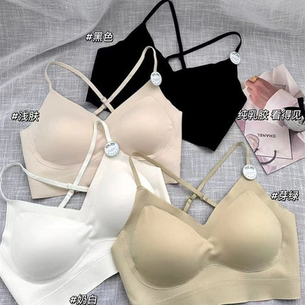 99957# Mori Color Seamless Underwear Women's Small Chest Push-up Anti-sagging Breathable Comfortable Non-rimmed Bra