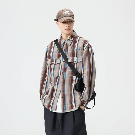 Autumn 2024 New Japanese Casual Shirt Jacket Men's Loose plus size All-match Top Shirt Trend for Youth