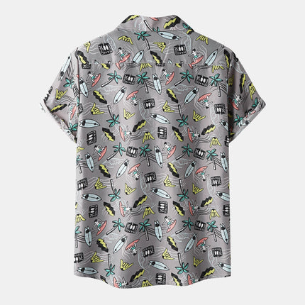 Cross-border 2021 foreign trade Amazon spring and summer men's beach shirt Hawaiian vacation casual short sleeve flower shirt men