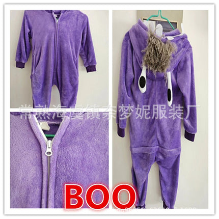 Autumn and Winter New Flannel Cartoon Animal One-piece Pajamas New Maryable Outer Wear Men's and Women's Couples Home Clothes