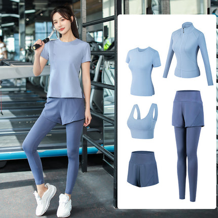 Yoga Clothing Suit for Women 2025 New Flesh-Covering Running Suit for Women Morning Running Sports Fitness Quick-Drying Clothing Wholesale