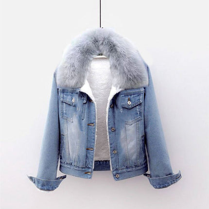 Denim Jacket for Women, Autumn and Winter, 2025 New Style, Velvet, Thickeneding, Western Style, Slim Fit, Versatile, Slimming Look, Popular Outer Wear Cotton Outwear