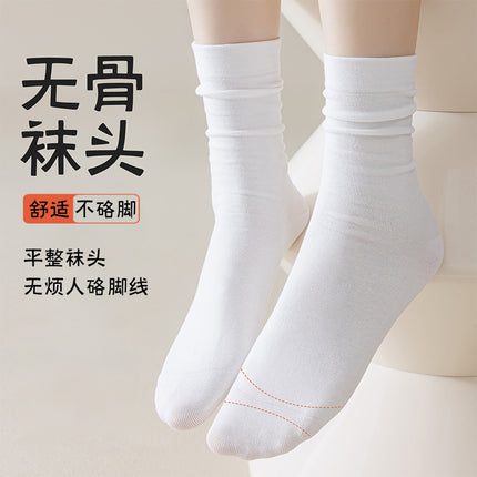 Women's Pure Cotton Socks for Spring and Summer, Seamless, Anti-Pilling, Mid-Calf, Loose-Fitting, Postpartum Socks, Wholesale from Zhuji