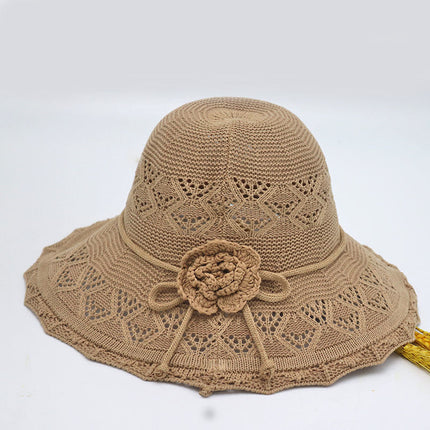 New Hat Women's Sun Hat Folding Large Cornice Hollow Sunscreen Sun Hat 2025 Outdoor Casual Fisherman Hat Basin Hat