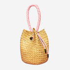 Yellow screw bucket bag + (pink hand strap)
