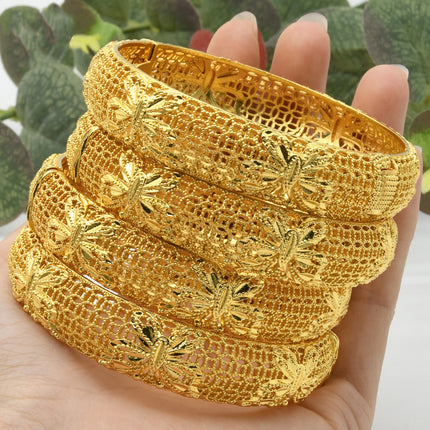 European and American live cross-border hot gold bracelet Dubai African bridal wedding open gold-plated bracelet factory wholesale