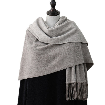 Wool Scarf Korean Style Double-Sided Scarf for Women Autumn and Winter Warm Men's Shawl Versatile Cashmere Scarf Wholesale