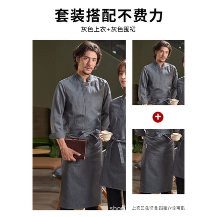 Chef's Workwear with Ykk Zipper, Short-Sleeve, High-End Summer New Model for Hotel and Western Restaurant Baking Kitchen
