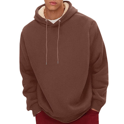 AliExpress cross-border autumn and winter new fleece-lined hooded sweater Amazon casual pullover hoodie foreign trade men's jacket
