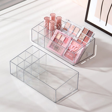 Transparent Storage Box Cosmetics Organizer Desktop Lipstick Makeup Brush Skin Care Product Pen Holder Makeup Box Storage Shelf