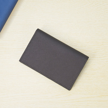 Customized Genuine Leather Card Holder for Men, Business Cowhide Cross-Grain Rfid Anti-Magnetic Card Holder, Ultra-Thin Bank Credit Card Holder Lo