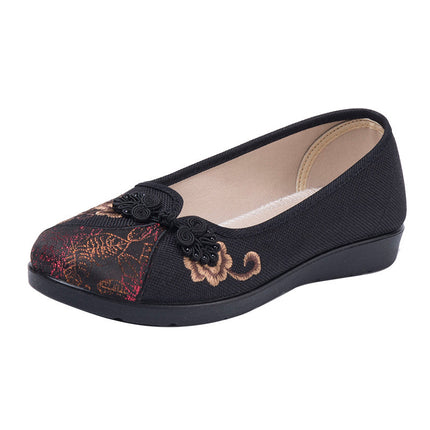 Old Beijing Cloth Shoes for Women, New Style, Embroidered Shoes for Elderly Women, Lightweight, Large Size, Widened and Extra Wide Shoes for Seniors