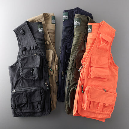 Vest Custom Printing LOGO Outdoor Mountaineering Camping Function Luya Multifunctional Summer Tooling Photography Vest
