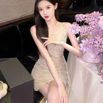 2025 Summer New High-End Elegant Goddess-Style Dress Light Luxury French Banquet Sexy Mini Dress